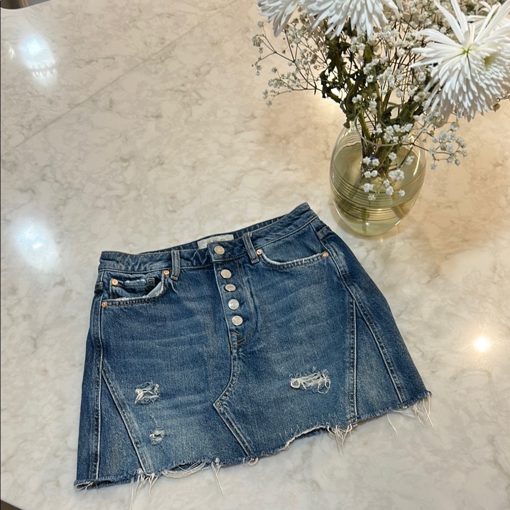 We the Free Distressed Denim Mini Skirt - Picture 3 of 8